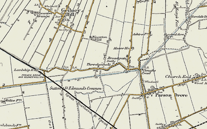 Old map of Throckenholt in 1901-1902