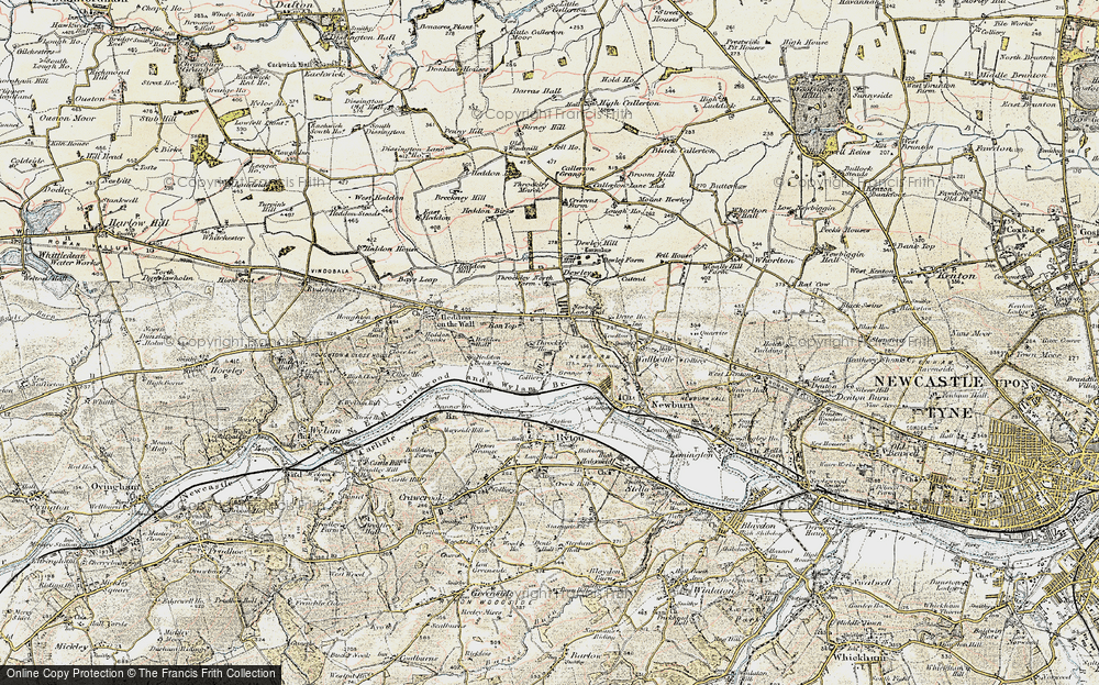 Old Map of Throckley, 1901-1903 in 1901-1903