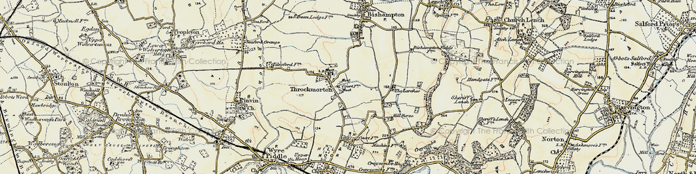 Old map of Throckmorton in 1899-1901