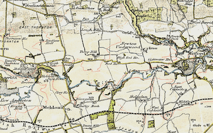 Old map of Throphill in 1901-1903
