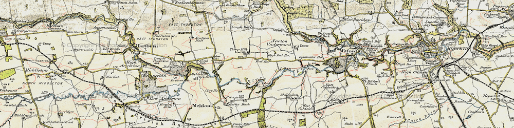 Old map of Throphill in 1901-1903