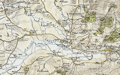 Old map of Thropton in 1901-1903