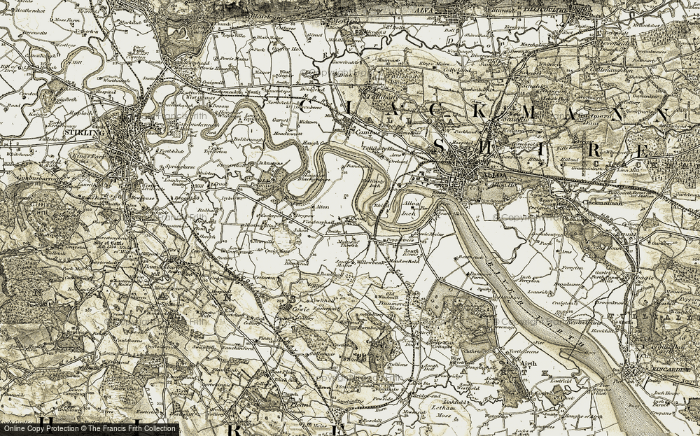 Old Map of Historic Map covering Willowbank in 1904-1907