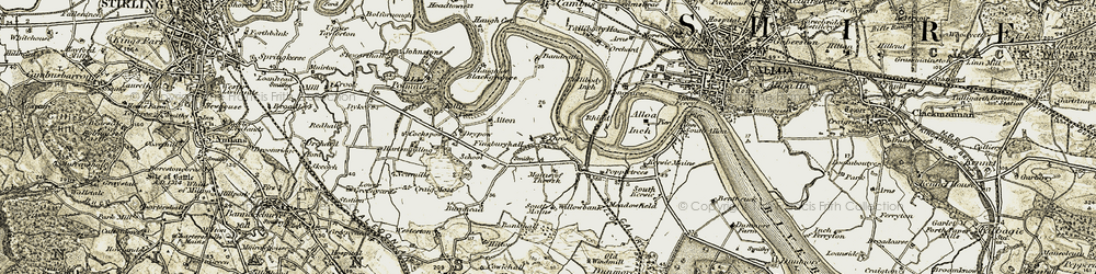 Old map of Throsk in 1904-1907