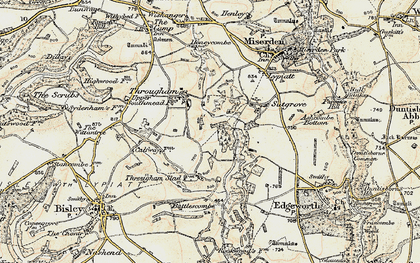 Old map of Througham in 1898-1899