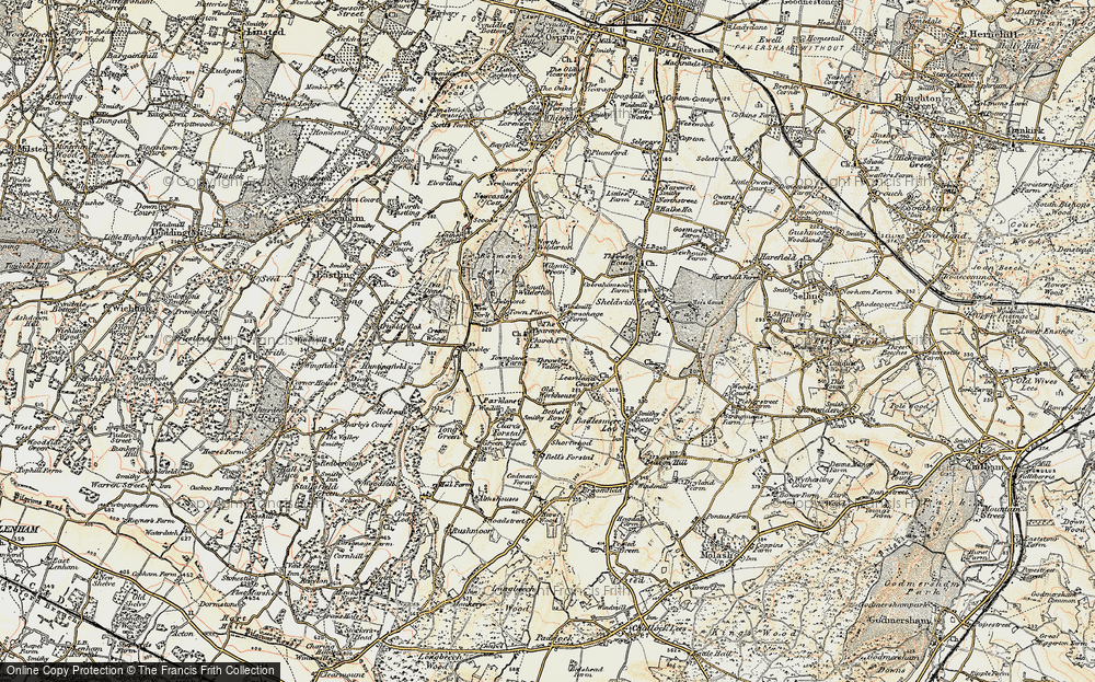 Old Map of Throwley, 1897-1898 in 1897-1898