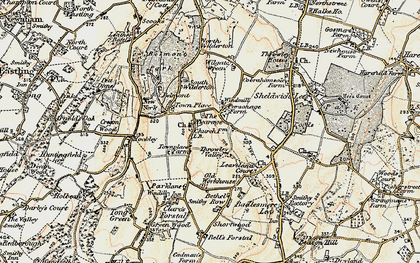 Old map of Throwley in 1897-1898