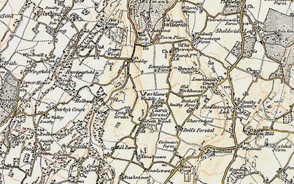 Old map of Throwley Forstal in 1897-1898