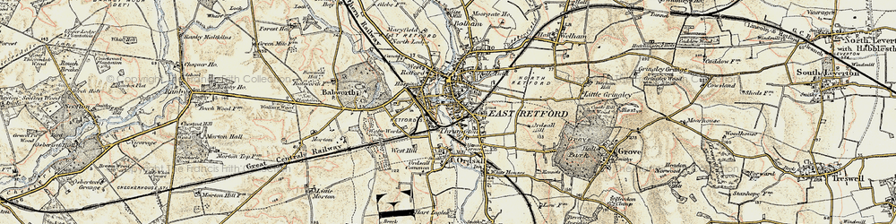Old map of Thrumpton in 1902-1903
