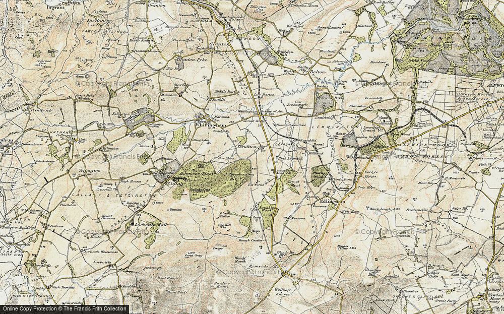 Old Map of Thrunton, 1901-1903 in 1901-1903