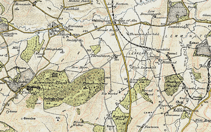 Old map of Thrunton in 1901-1903