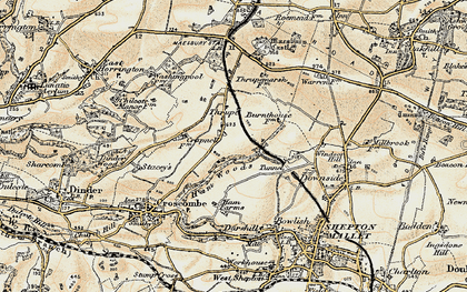 Old map of Thrupe in 1899