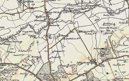 Old map of Thrupp in 1898-1899