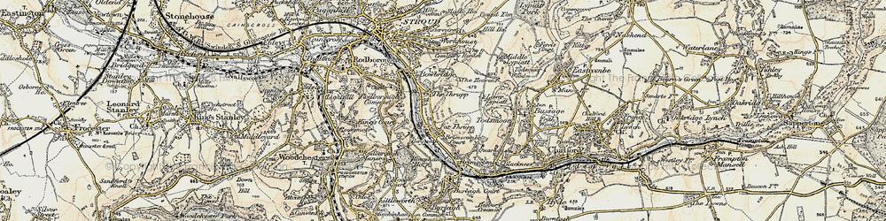 Old map of Thrupp in 1898-1900