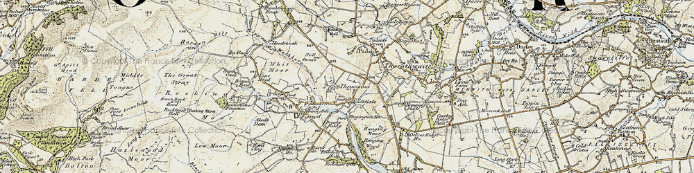 Old map of Thruscross in 1903-1904