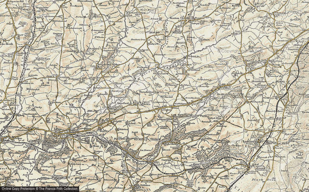 Old Map of Historic Map covering Wonnacott in 1900