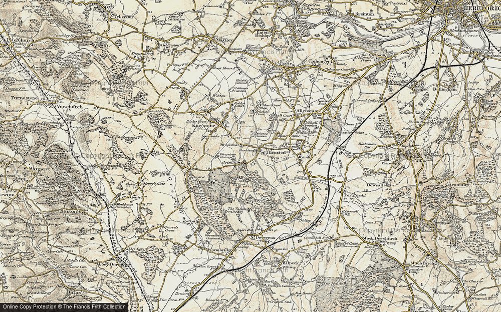 Old Map of Thruxton, 1900-1901 in 1900-1901