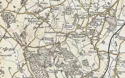 Old map of Thruxton in 1900-1901