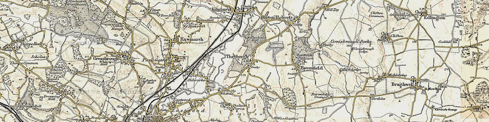 Old map of Thrybergh in 1903