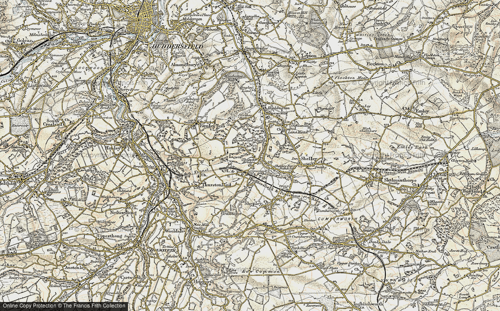 Old Map of Historic Map covering Boothroyd Wood in 1903