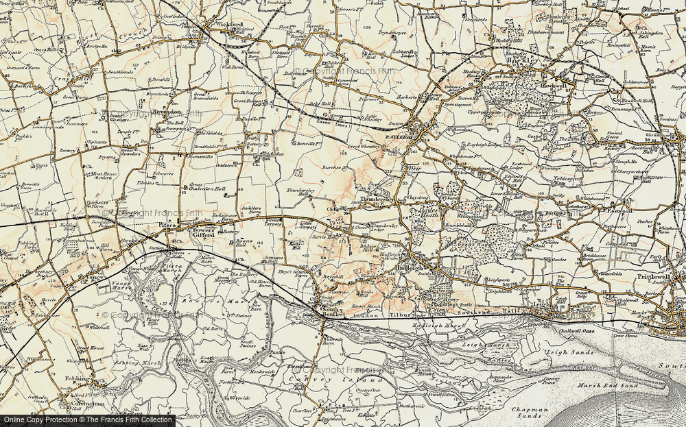 Old Map of Thundersley, 1898 in 1898