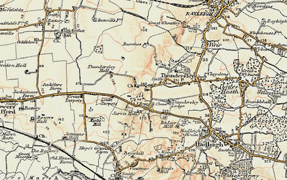 Old map of Thundersley in 1898