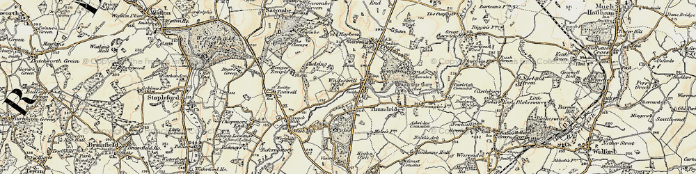 Old map of Thundridge in 1898-1899