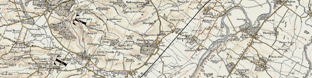 Old map of Thurgarton in 1902