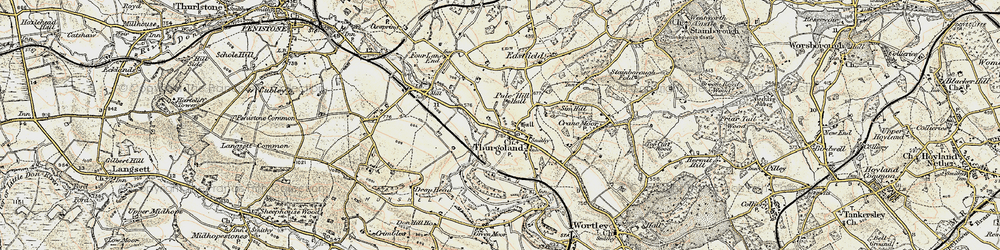 Old map of Thurgoland in 1903