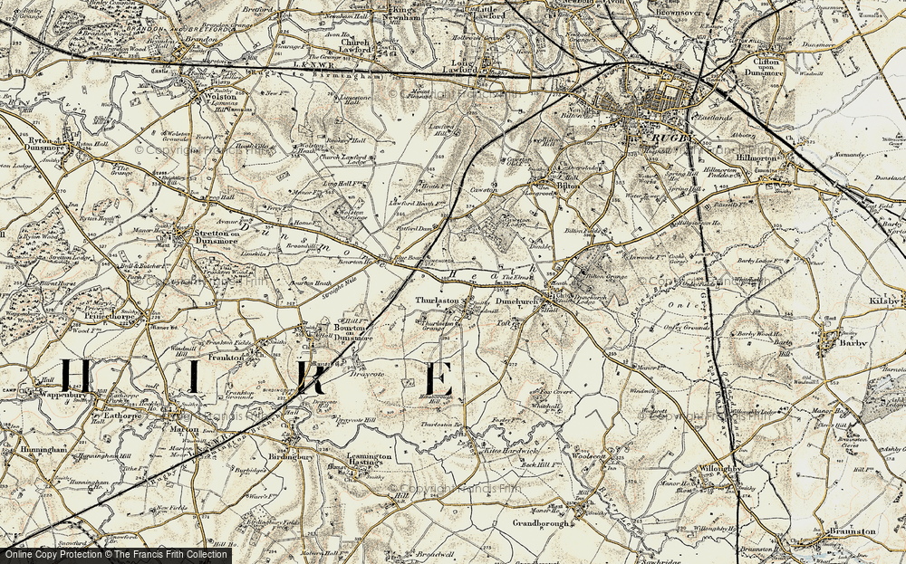 Old Map of Thurlaston, 1901-1902 in 1901-1902