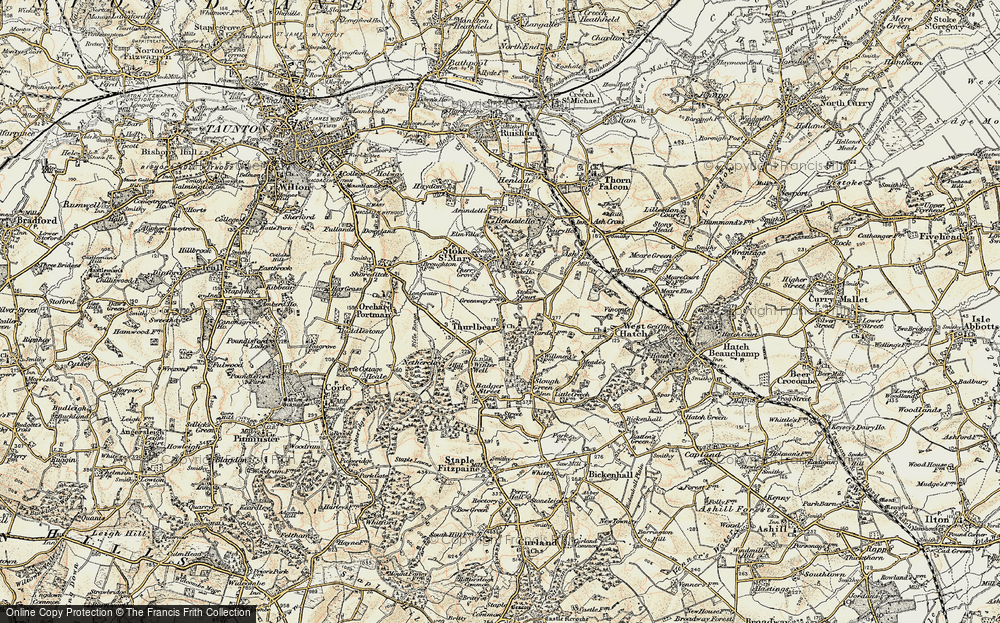 Old Map of Thurlbear, 1898-1900 in 1898-1900