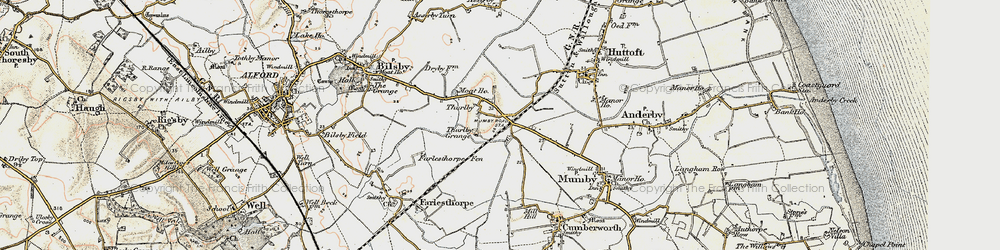 Old map of Thurlby in 1902-1903
