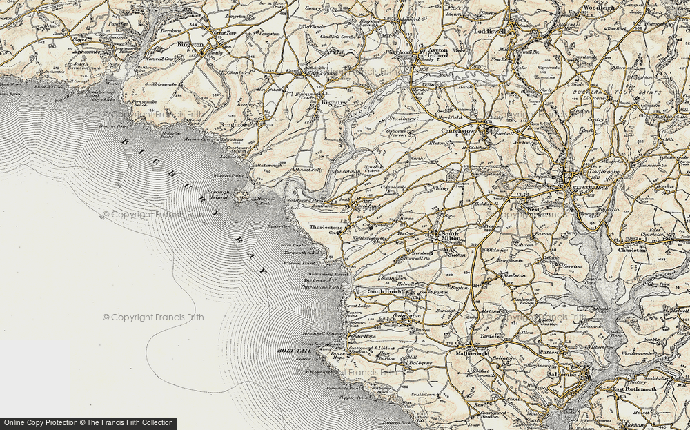 Old Map of Historic Map covering Aunemouth in 1899-1900