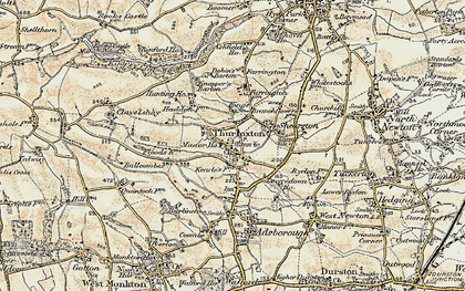Old map of Thurloxton in 1898-1900