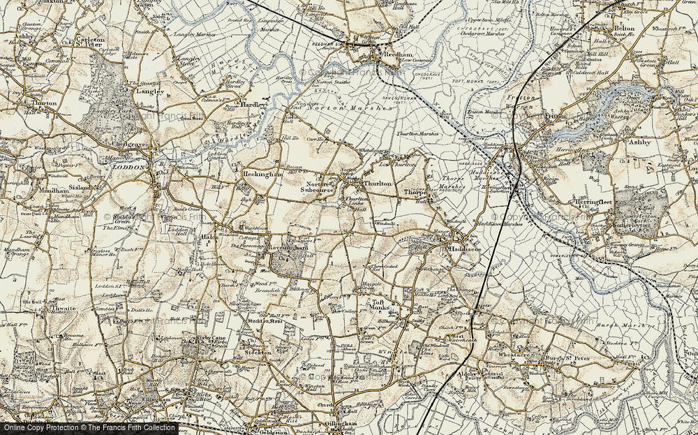 Old Map of Thurlton Links, 1901-1902 in 1901-1902