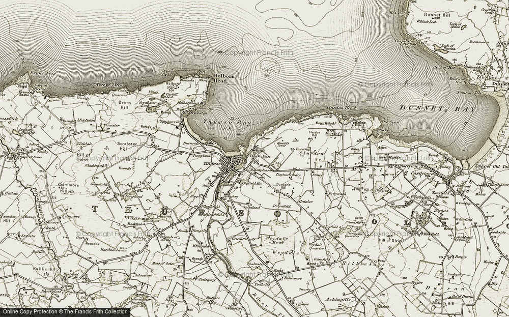 Old Map of Thurso East, 1912 in 1912