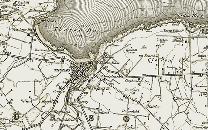 Old map of Thurso East in 1912