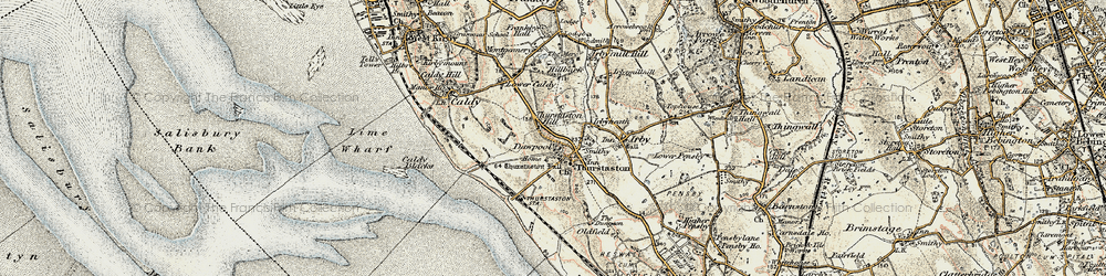 Old map of Thurstaston in 1902-1903