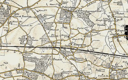 Old map of Thurston in 1899-1901