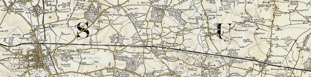 Old map of Thurston Ho in 1899-1901