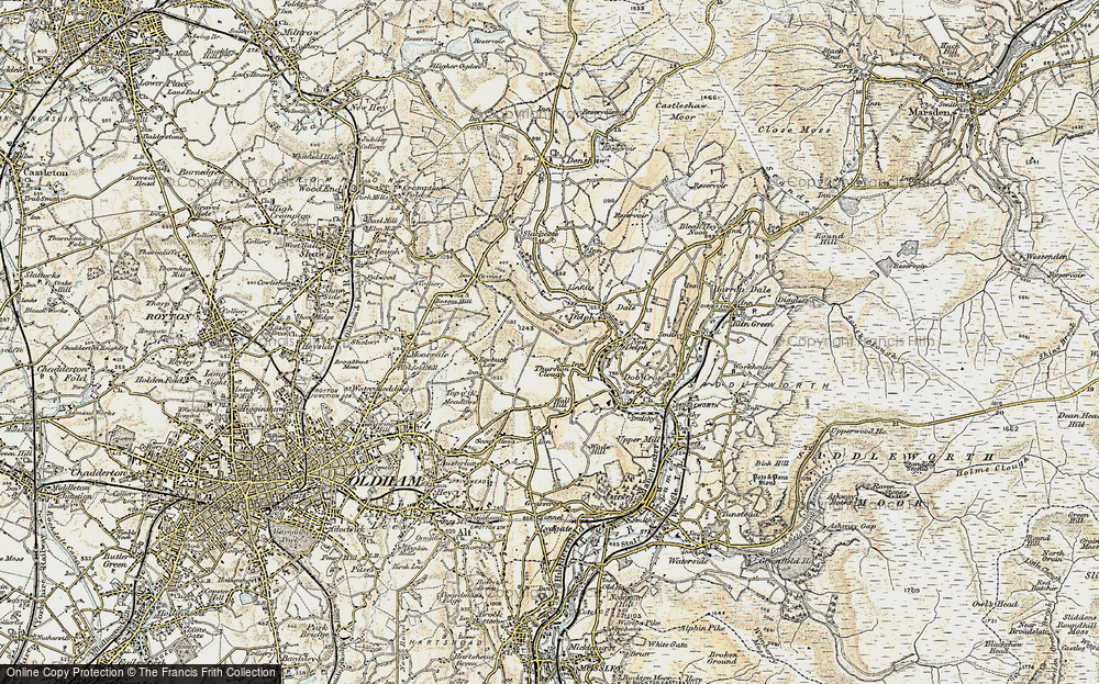 Old Map of Thurston Clough, 1903 in 1903