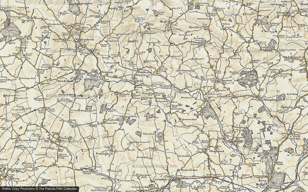 Old Map of Thurston End, 1899-1901 in 1899-1901