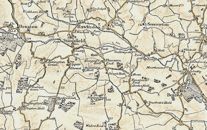 Old map of Thurston End in 1899-1901