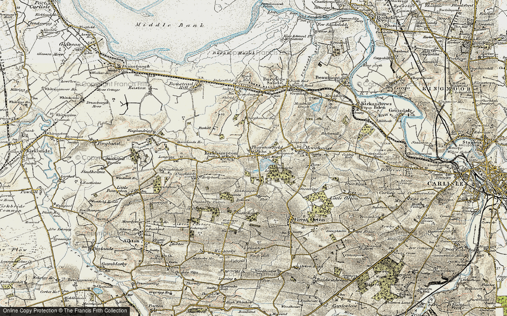 Old Map of Historic Map covering Thurstonfield Lough in 1901-1904