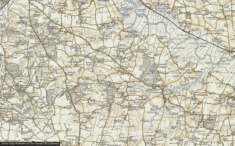 Old Map of Thurton, 1901-1902 in 1901-1902
