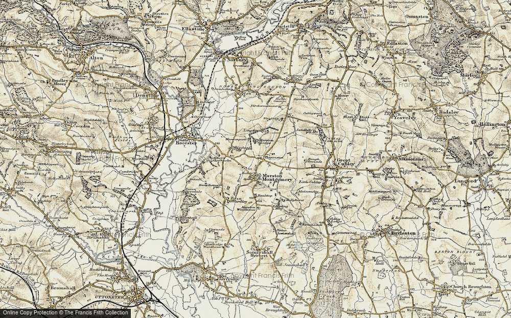 Old Map of Thurvaston, 1902 in 1902