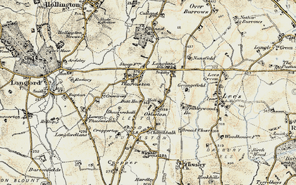Old map of Thurvaston in 1902