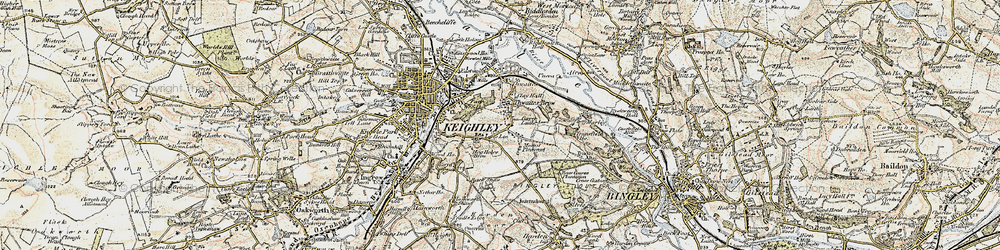 Old map of Thwaites Brow in 1903-1904