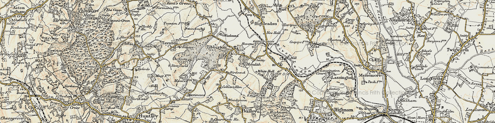 Old map of Bovone in 1898-1900