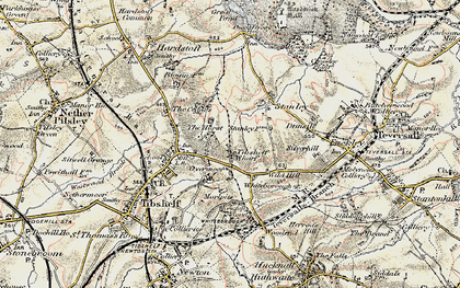 Old map of Tibshelf Wharf in 1902-1903